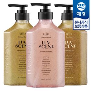 [애경]럽센트 스크럽 바디워시 500ml x2개 + 샤워볼