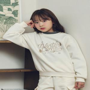 MKE4TR2001 여아 라이트플리스 레터링 스웨트셔츠