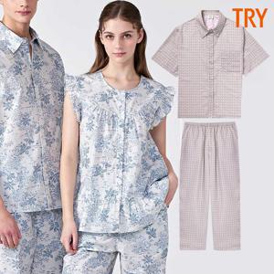 커플잠옷 남성 여성 여름파자마 순면잠옷 반팔 5부 세트