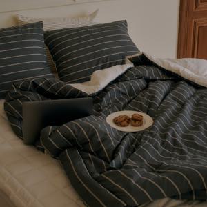 모먼트 먼지없는 향균 사계절 차렵이불세트 딥그레이 (SS/QK)