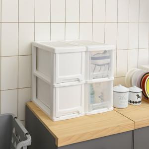 모던 틈새 슬림 서랍장 2단 220 플라스틱 수납장 바퀴별매