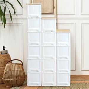 어반 우드상판 틈새 슬림 플라스틱 서랍장 2단 3단 4단 5단 6단 투명 수납장 / 바퀴별매