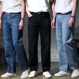 지기핏 3단 기장선택 트랜디 진청 와이드핏 남자청바지