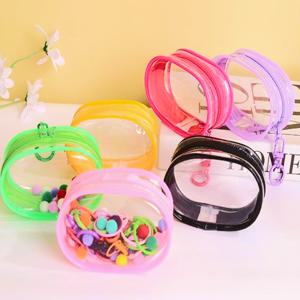 컬러 투명 미니 파우치 키링 10cm 이어폰파우치 립스틱 여행용 화장품 가챠