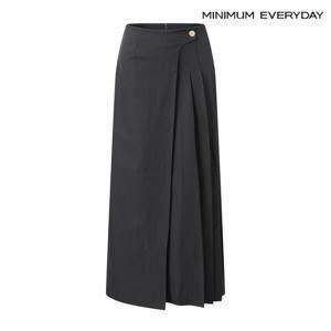 정상가:79,000원 ㅣ [미니멈 에브리데이]버튼 플리츠 랩 롱 스커트 (EB3WH003D)