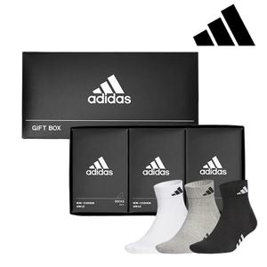 [아디다스] 남녀 퍼포먼스 이중바닥쿠션 스포츠 양말 3족 선물세트 IF77203