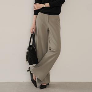 [제작] [40사이즈까지] 슬랙스핏 사방스판 링클프리 밴딩 와이드 팬츠 83640 빅사이즈 여성의류