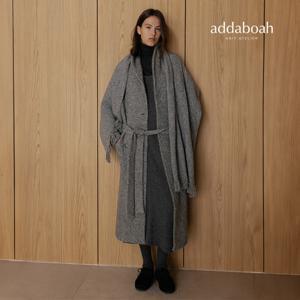 애드아보아 25FW 알파카 블렌디드 이중직 더블 롱 니트코트