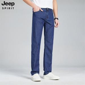 JEEP SPIRIT 남성 여름 얇은 스트레이트 청바지 비즈니스 캐주얼 느슨한 데님팬츠
