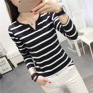 1+1 스트라이프 긴팔 티셔츠 봄 가을 티셔츠 여성티 여자티 1+1