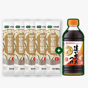 순솔X미쯔칸 순솔 100% 오트밀국수 100g 5봉X 미쯔칸 농축쯔유 500ml 소바 세트