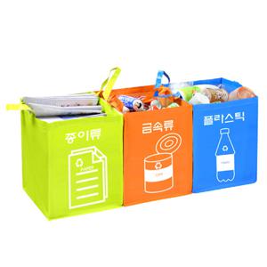 키친아트 PP 분리수거함 3P 세트