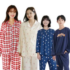(15%+15%쿠폰) 모스트맘 국민잠옷 피치기모 세트/피치기모 원피스/긴팔파자마/커플잠옷/주니어잠옷