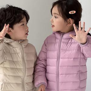 키즈 경량 슬림 다운 자켓 아동 다운패딩 간절기 후드경량패딩