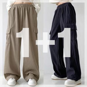 당일발송1+1 여자 W 코듀로이 카고 스트링 와이드 오버핏 밴딩 빅사이즈 골덴 와이드팬츠 스트릿 8color