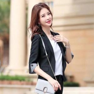 정장 여성 자켓 7부 소매 슬림핏 오피스 비즈니스 봄 가을 간절기 재킷 출근룩 패션