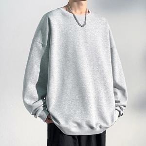 베이직 남녀공용 기모 맨투맨 오버핏 폴리에스테르 무지 겨울 라운드넥 티셔츠 OFS-MTM7