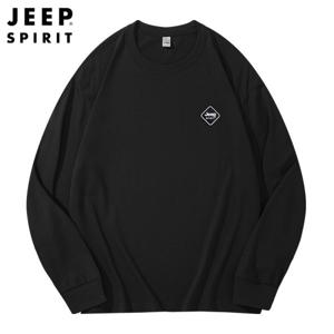 JEEP 남성 라운드넥 루즈핏 패션 봄 가을 긴팔 티셔츠