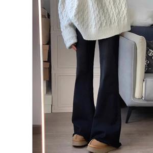 SUTA~5XL 데님 팬츠 100kg 라지 블랙 모서리 웨이스트 청바지 여자 2025 신상 봄 뚱뚱 mm 하이웨스트 탄력