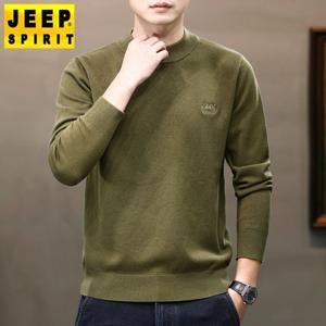 JEEP SPIRIT 남성 가을 겨울 기본 라운드넥 니트 루즈핏 데일리 두꺼운 스웨터