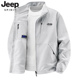 JEEP SPIRIT 남성용 양면 재킷 플리스 스탠드 칼라 방풍 보온 점퍼 코트