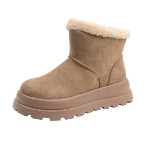 PURETONE 여성 겨울 키높이 털 부츠 5.5CM 스노우 부츠
