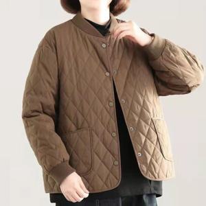 SUTA~5XL 자켓 코트 여자 경량 빅사이즈 다이아 누빔 웰론 퀼팅 패딩 면야상 자켓 겨울 반코트