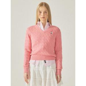 (대전신세계)Steve V-neck Cable Sweater  WHKAF1104F