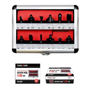 툴스타 TS-TB12 트리머비트 12PCS 샹크6MM 집성재 목재 가공
