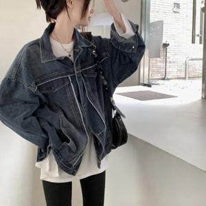 청자켓 여성 간절기 데님 봄 가을 오버핏 진청 데님 자켓 데일리 청자켓
