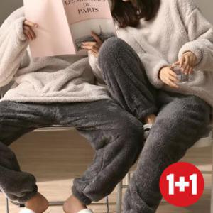 추위대비 적당한 두께로 답답함없는 온가족 필수품 밍크털 수면잠옷 1+1