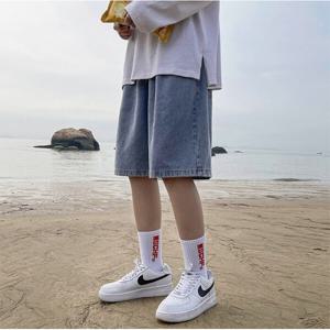 심플 베이직 버뮤다 데님 5부 청바지 밴딩 팬츠 트렌디 와이드핏 연청 중청 흑청 반바지 (2장이상추가할인)