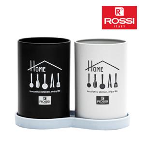 이태리 로시 주방 식당 조리도구통 스테인리스 물빠짐 수저통 키친버켓 2종