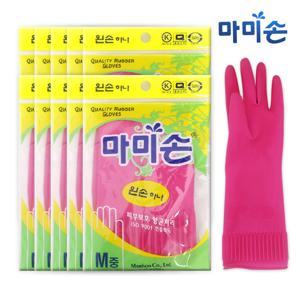 마미손 고무장갑 왼손 하나(중형) 10개/김장/라텍스