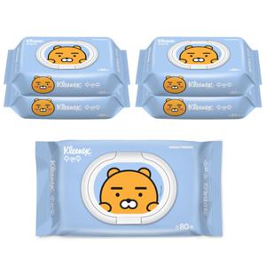 수앤수x카카오프렌즈 물티슈 라이언 캡형 80매 5팩 .