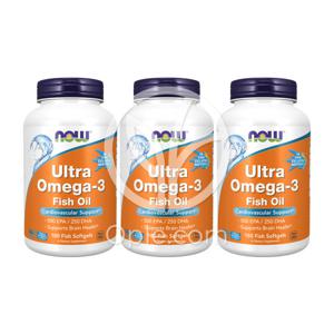 3개 울트라 오메가 3 피쉬 오일 500 EPA 250 DHA 1000 mg 180 피쉬 소프트젤