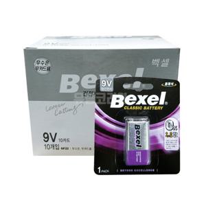 벡셀 망간 카드 9V건전지 10개 /6F22/FC-1/무선마이크