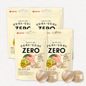 롯데 제로 후르츠 젤리 52g 4개 무설탕 복숭아 키위