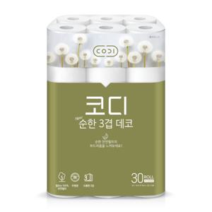 코디1+1코디 순한 3겹 데코 30mX30롤 (천연펄프 무료배송)
