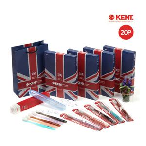 크리스탈 콤팩트 초극세모 칫솔_20p(블랙 4개 블루 4개 브라운 4개 핑크 4개