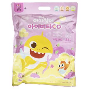 핑크퐁 아기상어 아이비타CD+아연 1000정 복숭아맛 (1봉지) 어린이비타민 1000정 뽀로로 폴리 캐치티니핑