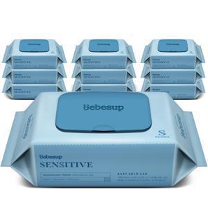 베베숲 저자극 센시티브 엠보싱 캡형 물티슈 80매 10팩 60gsm