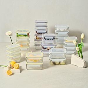 글라스락 유리 밀폐용기 직사각 10조 세트 택1 보관용기