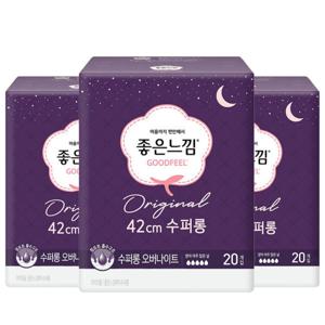 좋은느낌 생리대 수퍼롱 오리지널 20개입 X 3팩 (총60매)