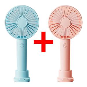 1+1 탁상용 미니 무소음 휴대용 무선 핸디 선풍기 3단조절 써큘레이터 화이트 핑크 블루