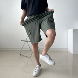 로브 남성 여름 아이스 5부 밴딩 카고 반바지 남여공용