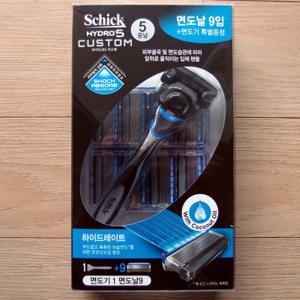 쉬크 하이드로5 커스텀면도기와 커스텀면도날 9개입