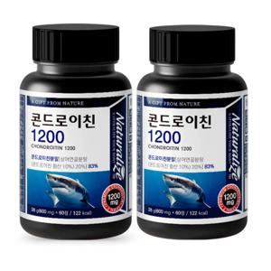 네추럴라이즈 콘드로이친 1200 600mg x 60정 2병 상어 연골 분말