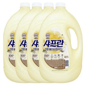 엘지생활건강 샤프란 코튼베이비파우더 3.1L 4개