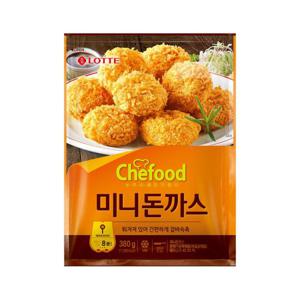 롯데 쉐푸드 미니돈까스 380g 아이반찬 자취 편의점 간식 간편 쉬운요리 1세트